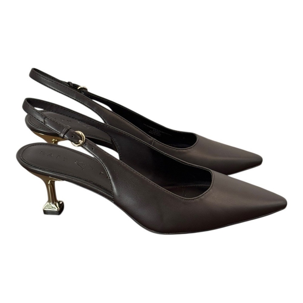 Katy Perry The Oceanview Slingback Heels Softy Nappa Coffee Brown 5 NIB - Picture 3 of 11